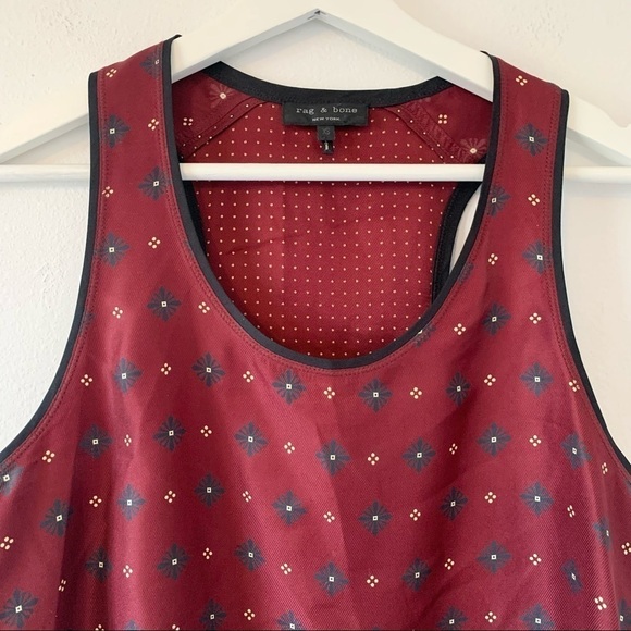 Rag & Bone Teddy Printed Tank in Cabernet Diamond - Picture 6 of 8